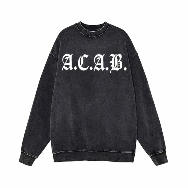 ACAB English Print Vintage Washed Sweatshirt sold by GTHIC