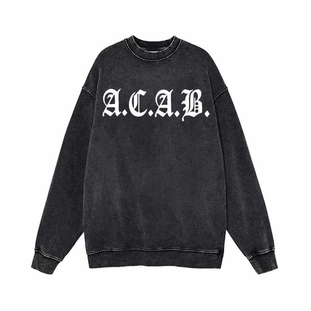 ACAB English Print Vintage Washed Sweatshirt sold by GTHIC
