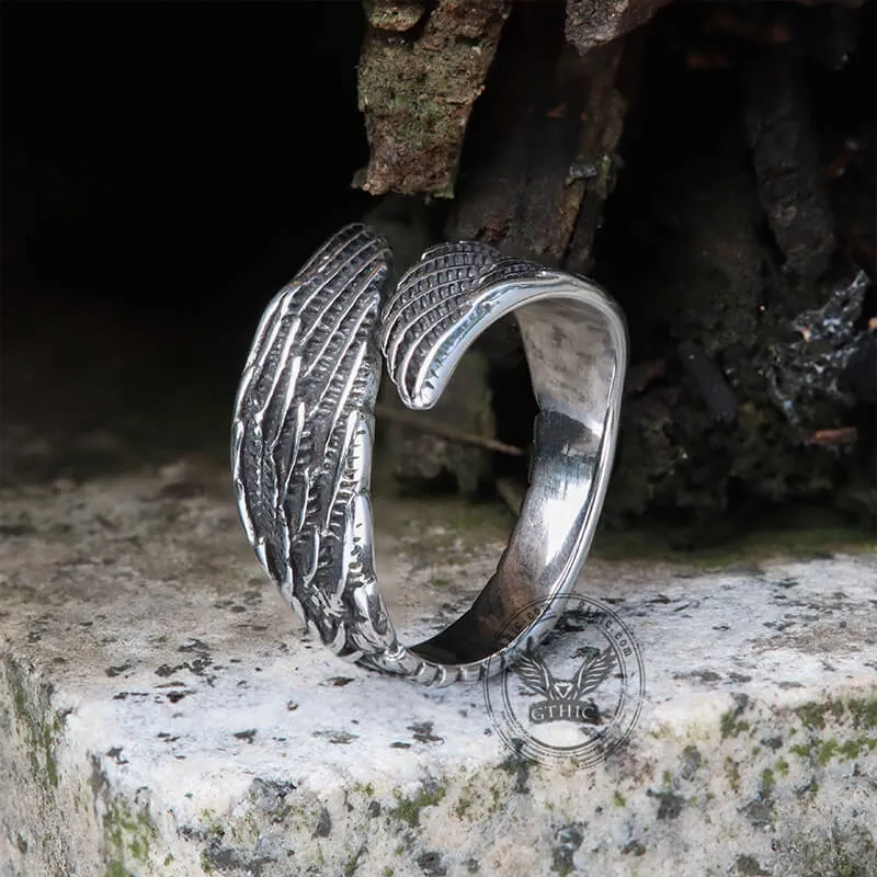 Angel Wing Stainless Steel Ring sold by GTHIC product image thumbnail 5