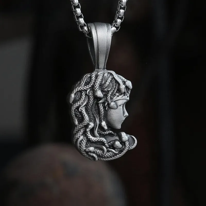 Greek Mythology Medusa Pure Tin Necklace sold by GTHIC