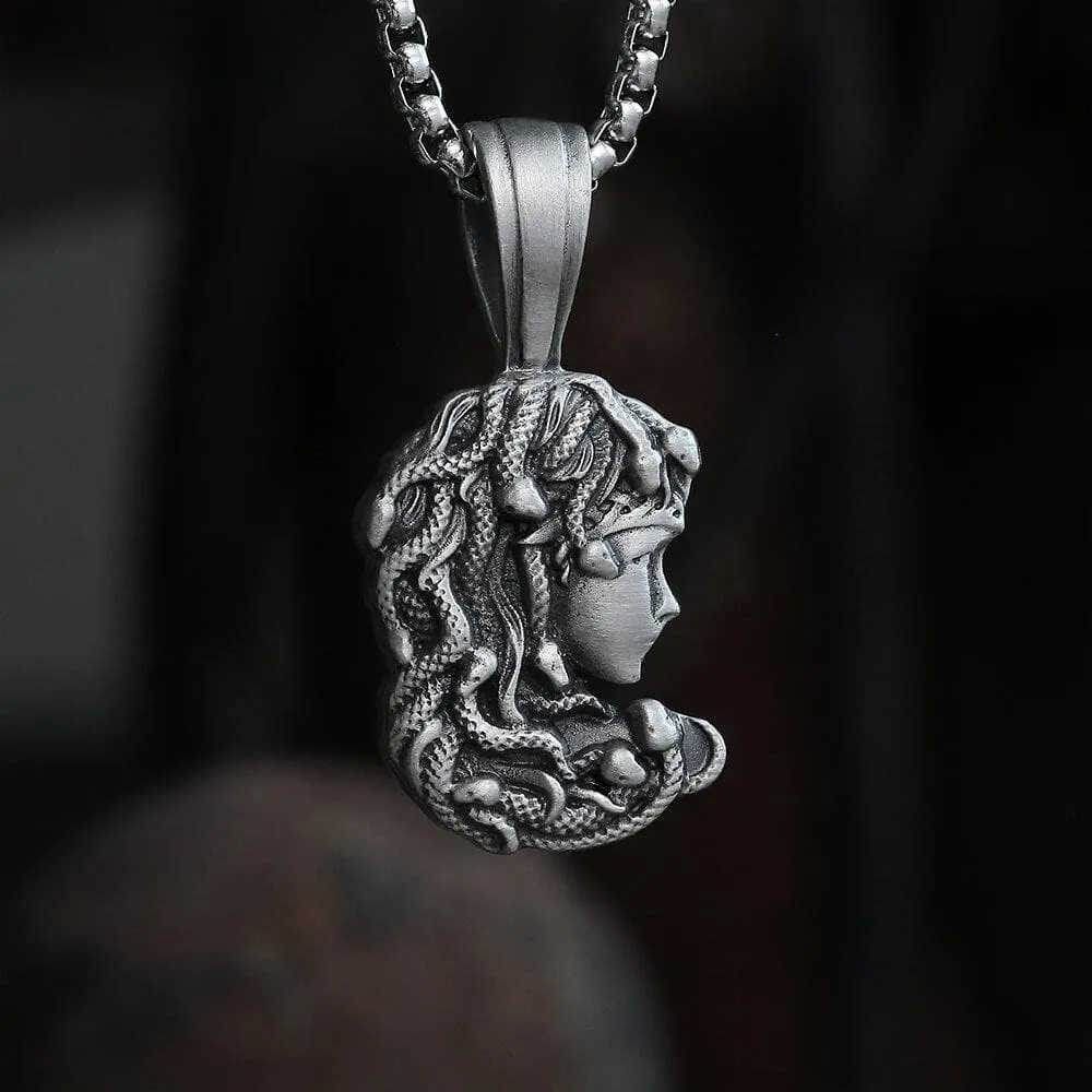 Greek Mythology Medusa Pure Tin Necklace sold by GTHIC