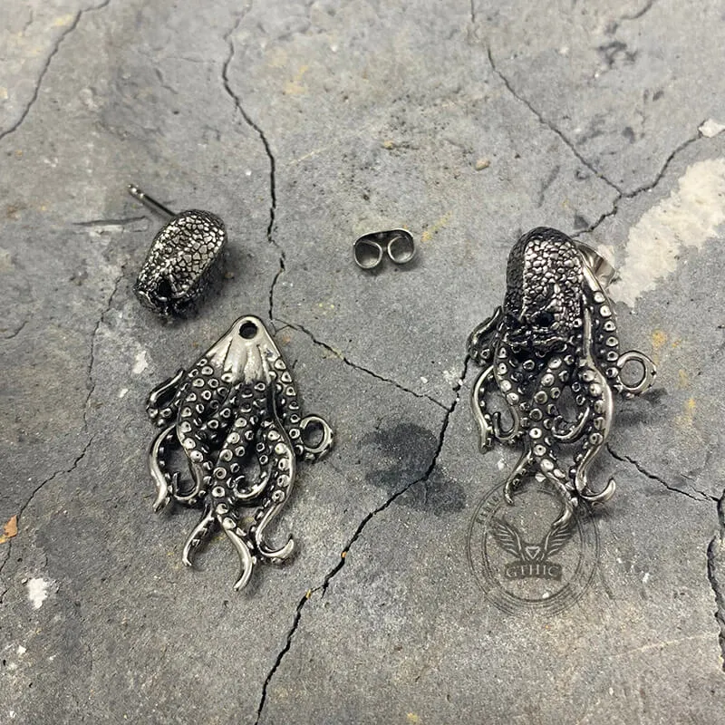 Punk Octopus Stainless Steel Animal Earrings sold by GTHIC product image thumbnail 5