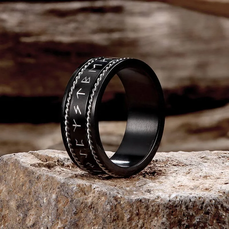 Norse Runes Twist Chain Stainless Steel Viking Ring sold by GTHIC product image thumbnail 5