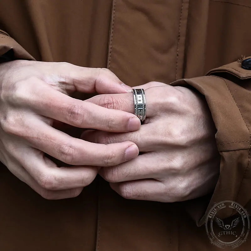 Norse Runes Twist Chain Stainless Steel Viking Ring sold by GTHIC product image thumbnail 3