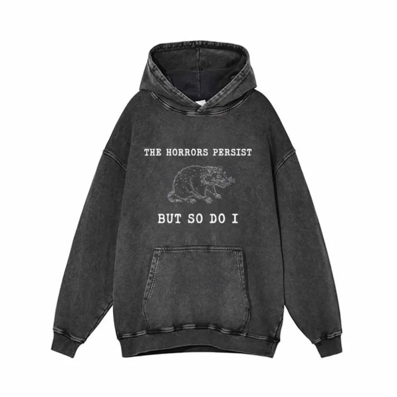 The Horrors Persist Rat Vintage Washed Hoodie sold by GTHIC