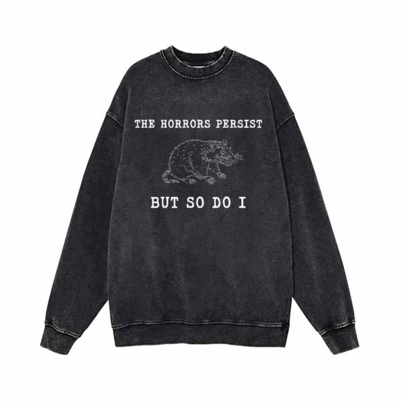 The Horrors Persist Rat Vintage Washed Sweatshirt sold by GTHIC