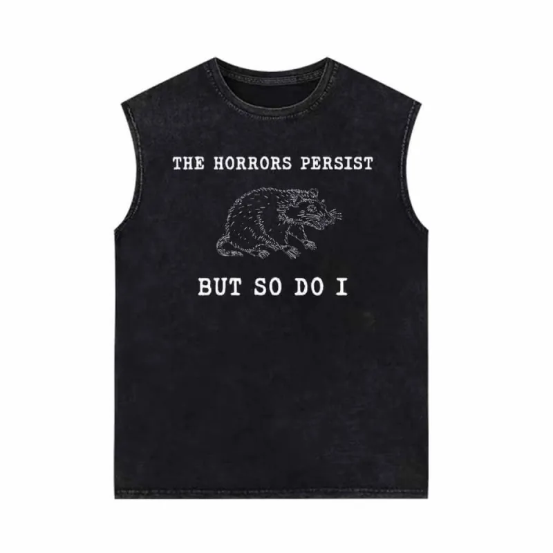 The Horrors Persist Rat Vintage Washed Vest Top sold by GTHIC