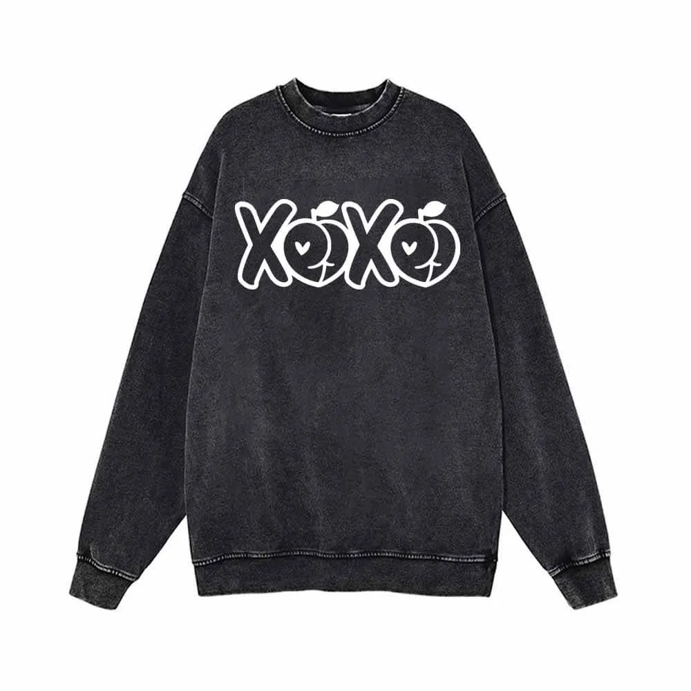 XOXO Sweat Peach Vintage Washed Sweatshirt sold by GTHIC