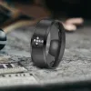 Simple Gemstone Cross Brushed Stainless Steel Ring sold by GTHIC