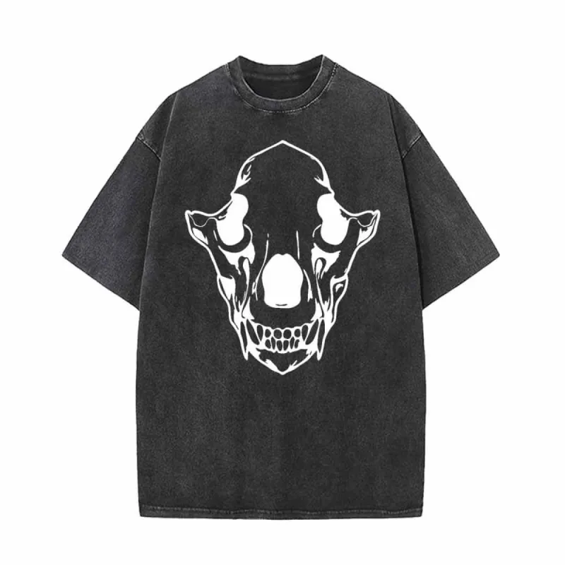 Horrible Monster Skull Head Vintage Washed T-shirt sold by GTHIC