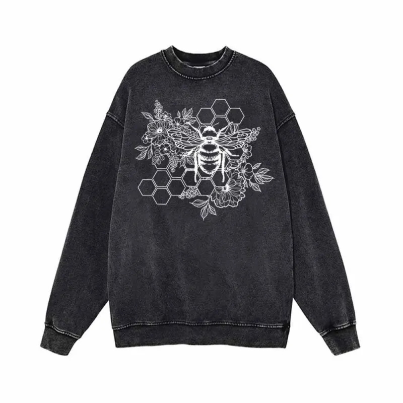 Bees Gathering Nectar Vintage Washed Sweatshirt sold by GTHIC