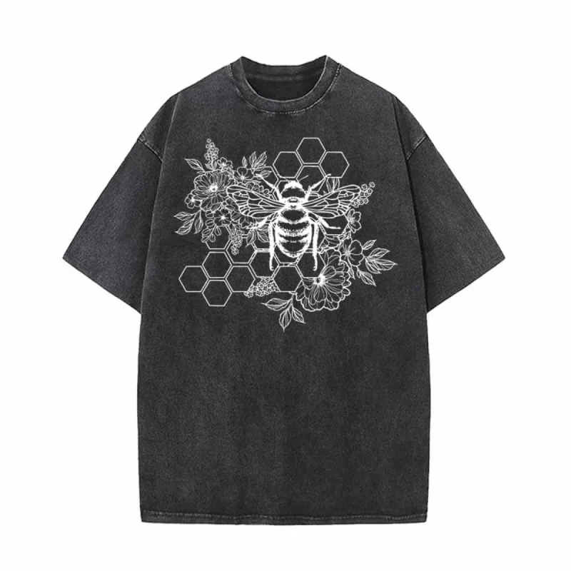 Bees Gathering Nectar Vintage Washed T-shirt sold by GTHIC