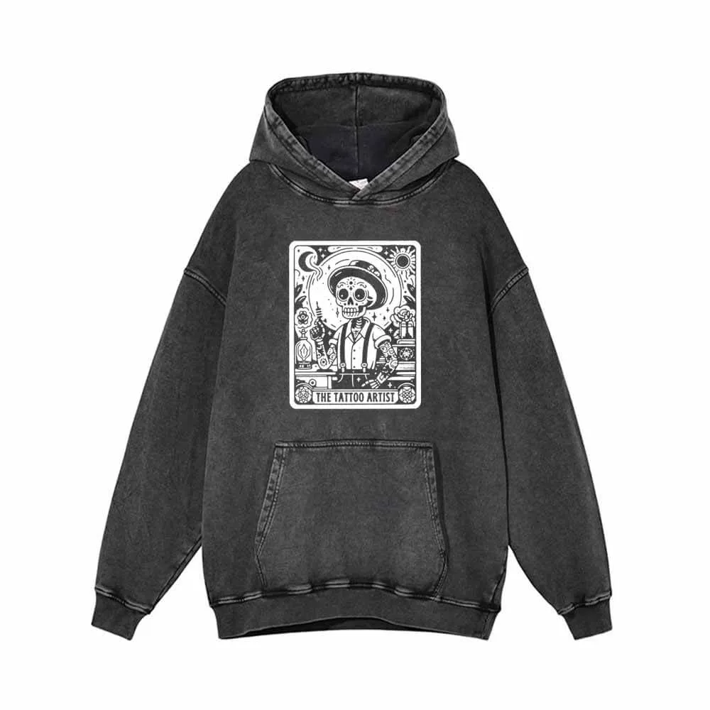 The Skull Tattoo Artist Vintage Washed Hoodie sold by GTHIC
