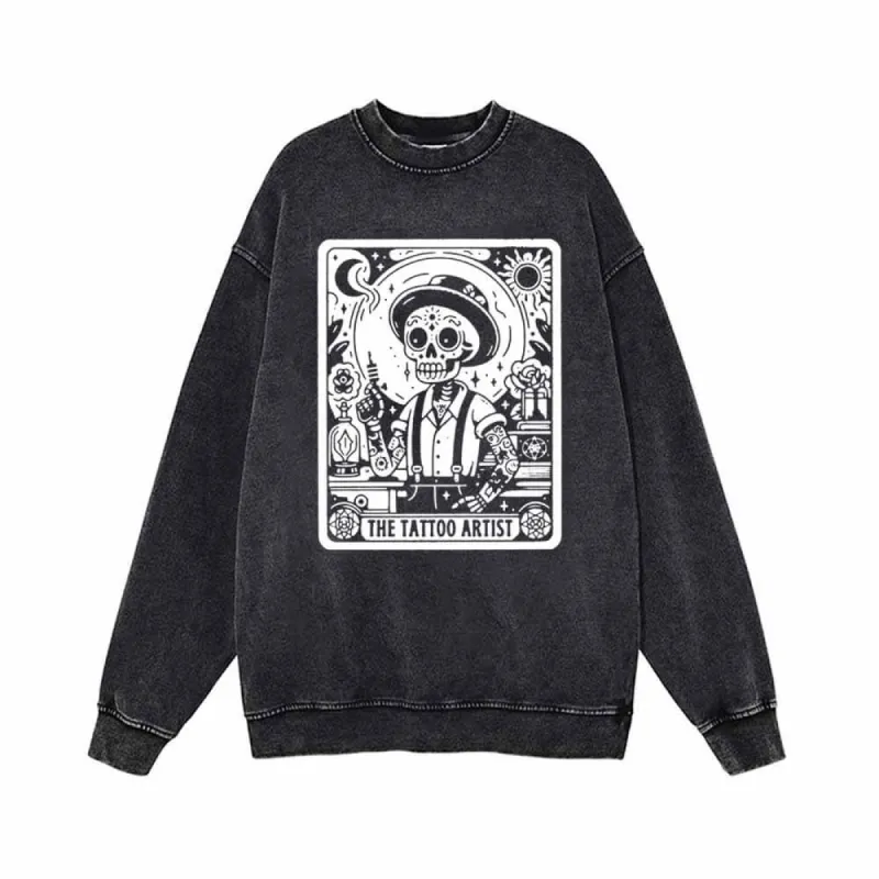 The Skull Tattoo Artist Vintage Washed Sweatshirt sold by GTHIC