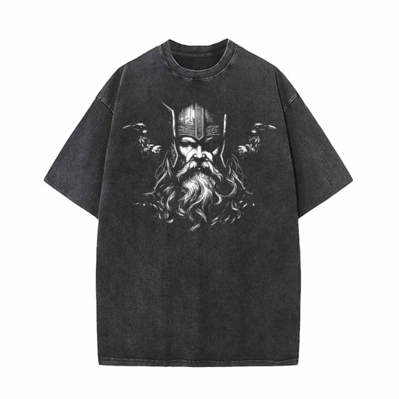 Viking Warrior With Ravens Vintage Washed T-shirt sold by GTHIC