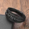 Punk Four Skulls Multi-Layer Braided Leather Bracelet sold by GTHIC