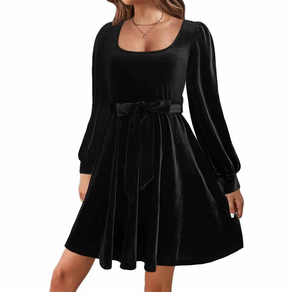 Vintage Square Neck Slim Long Sleeve Dress sold by GTHIC