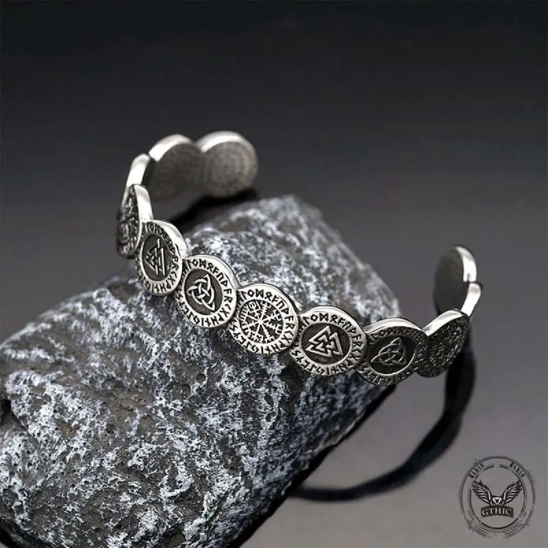Nordic Viking Totem Stainless Steel Cuff Bracelet sold by GTHIC