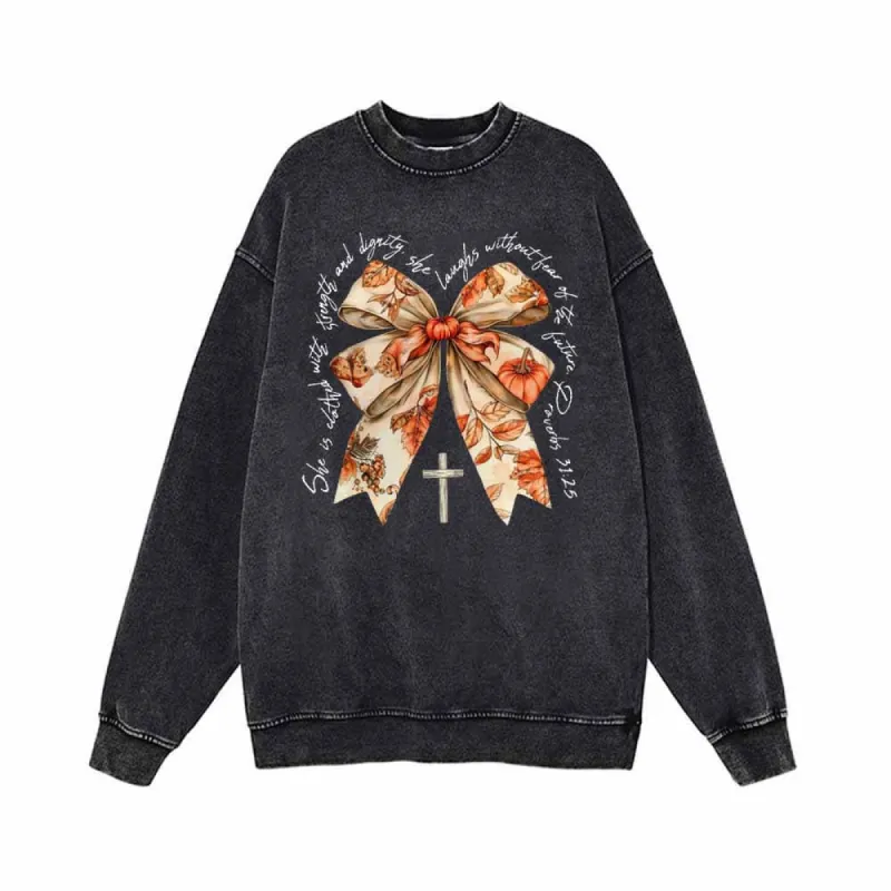 Autumn Pumpkin Cross Bow Vintage Washed Sweatshirt sold by GTHIC