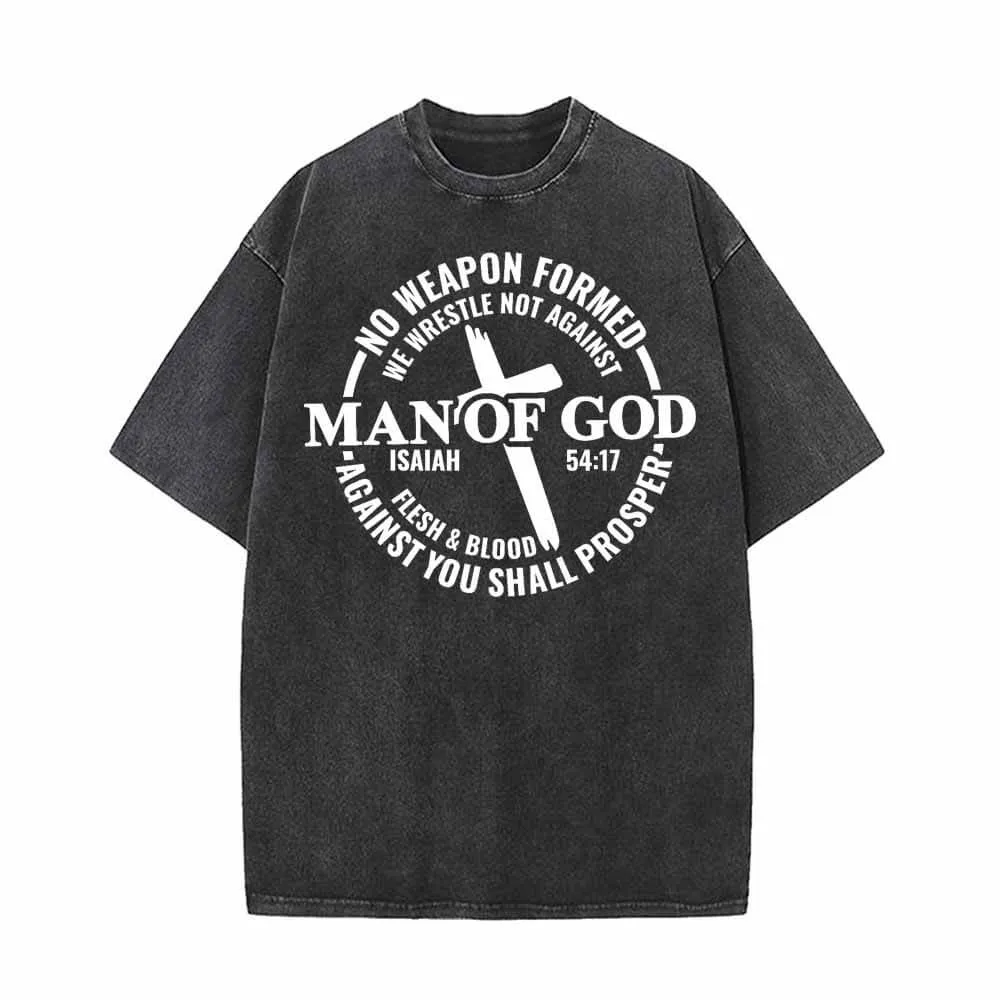 Man Of God Cross Vintage Washed T-shirt sold by GTHIC