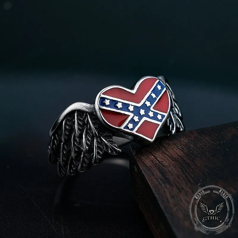 Confederate Heart Wing Stainless Steel Ring sold by GTHIC product image thumbnail 4