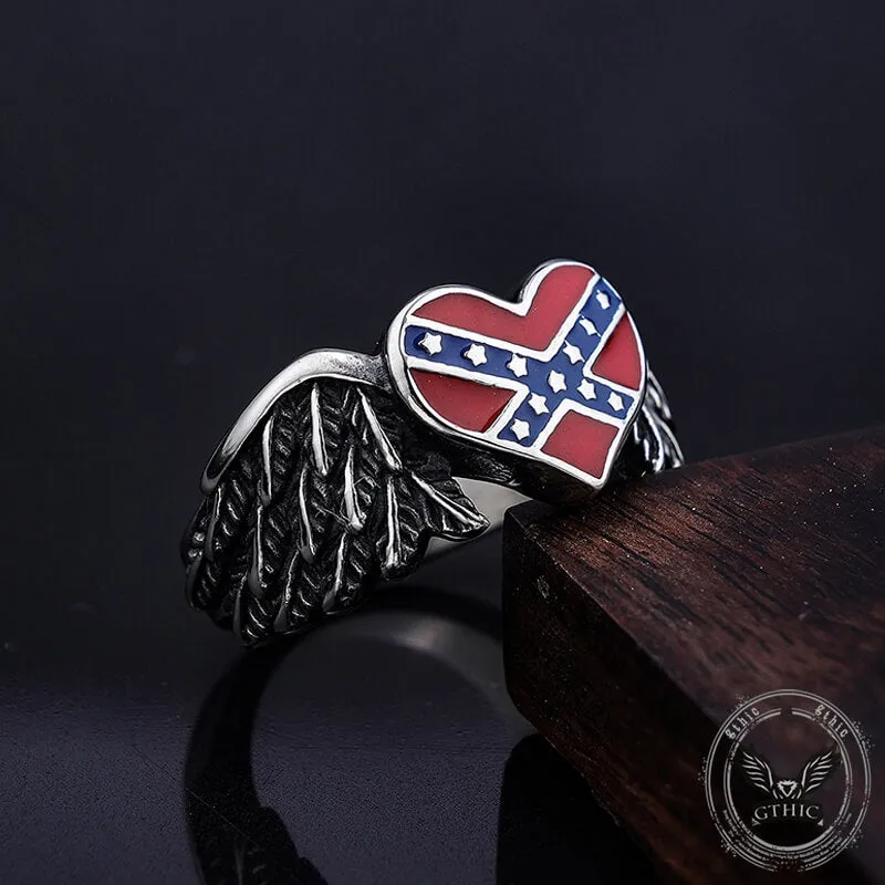 Confederate Heart Wing Stainless Steel Ring sold by GTHIC product image thumbnail 5