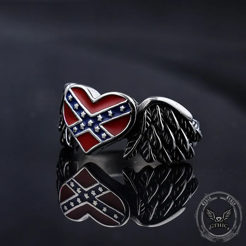 Confederate Heart Wing Stainless Steel Ring sold by GTHIC product image thumbnail 2