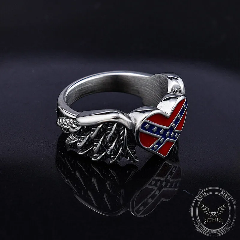 Confederate Heart Wing Stainless Steel Ring sold by GTHIC product image thumbnail 3