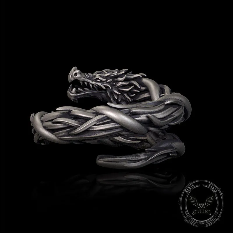 Domineering Hovering Dragon Sterling Silver Ring sold by GTHIC product image thumbnail 3