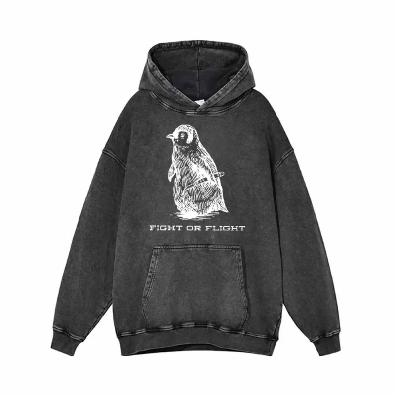 Penguin Fight Or Flight Vintage Washed Hoodie sold by GTHIC