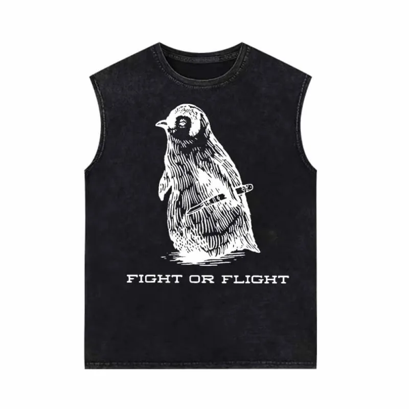 Penguin Fight Or Flight Vintage Washed Vest Top sold by GTHIC