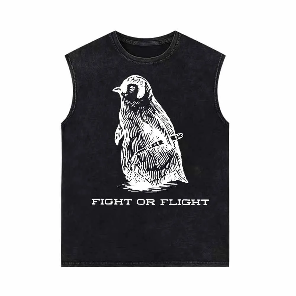 Penguin Fight Or Flight Vintage Washed Vest Top sold by GTHIC