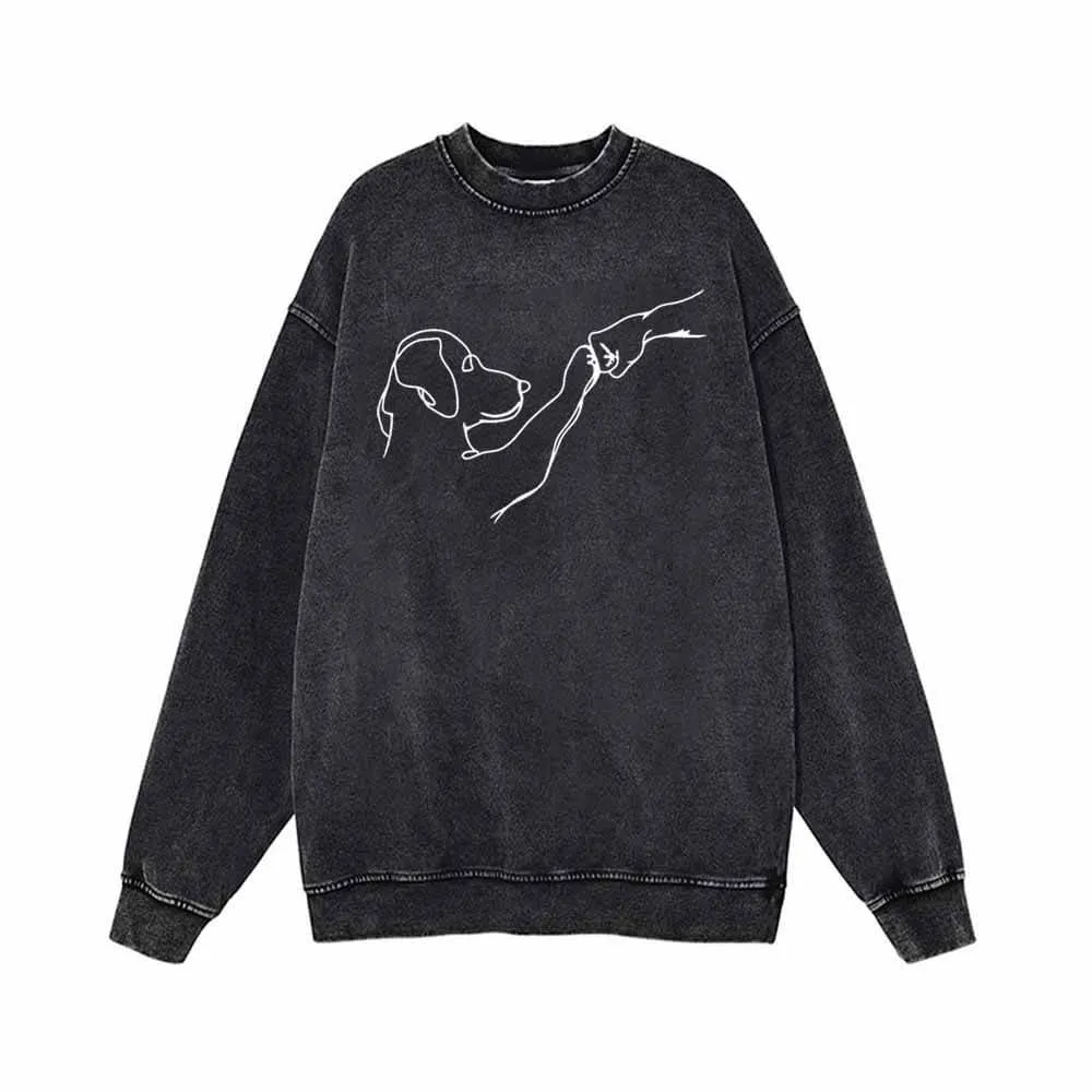Dog And People Punch Hand Vintage Washed Sweatshirt sold by GTHIC