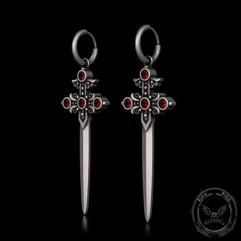 Gothic Sword Gem Sterling Silver Earrings sold by GTHIC product image thumbnail 2