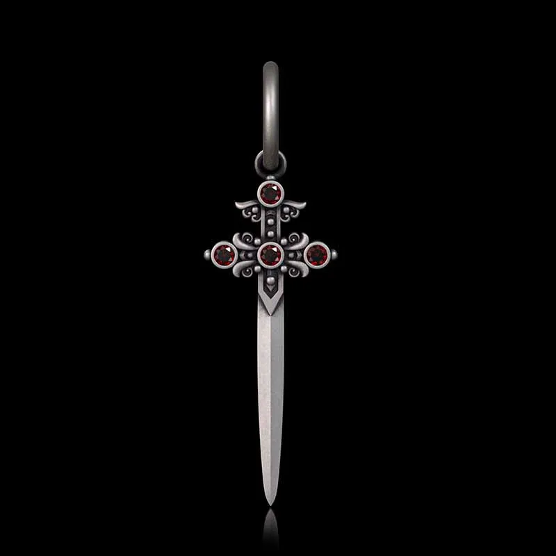 Gothic Sword Gem Sterling Silver Earrings sold by GTHIC product image thumbnail 5