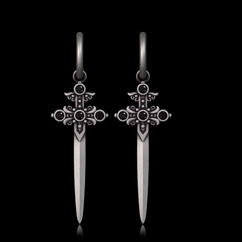 Gothic Sword Gem Sterling Silver Earrings sold by GTHIC product image thumbnail 4