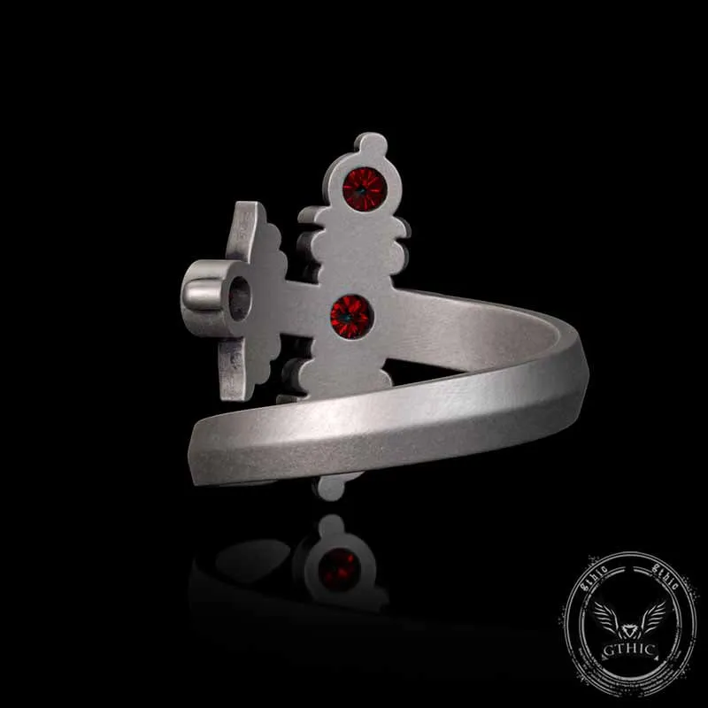 Gothic Curved Sword Sterling Silver Gem Ring sold by GTHIC product image thumbnail 5