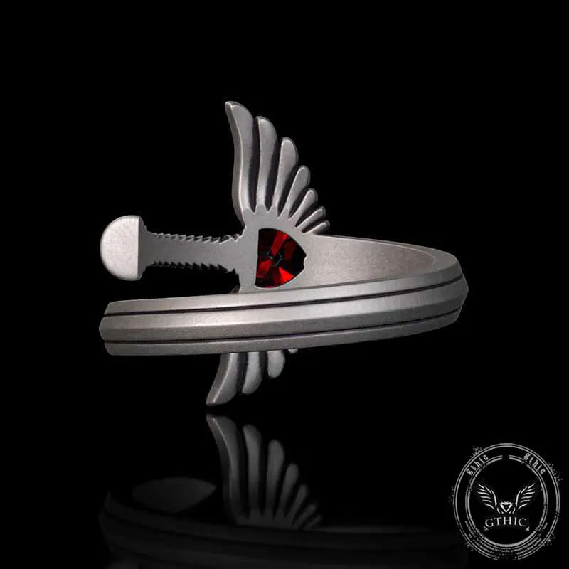 The Sword Of Angles Heart Gem Sterling Silver Ring sold by GTHIC product image thumbnail 4