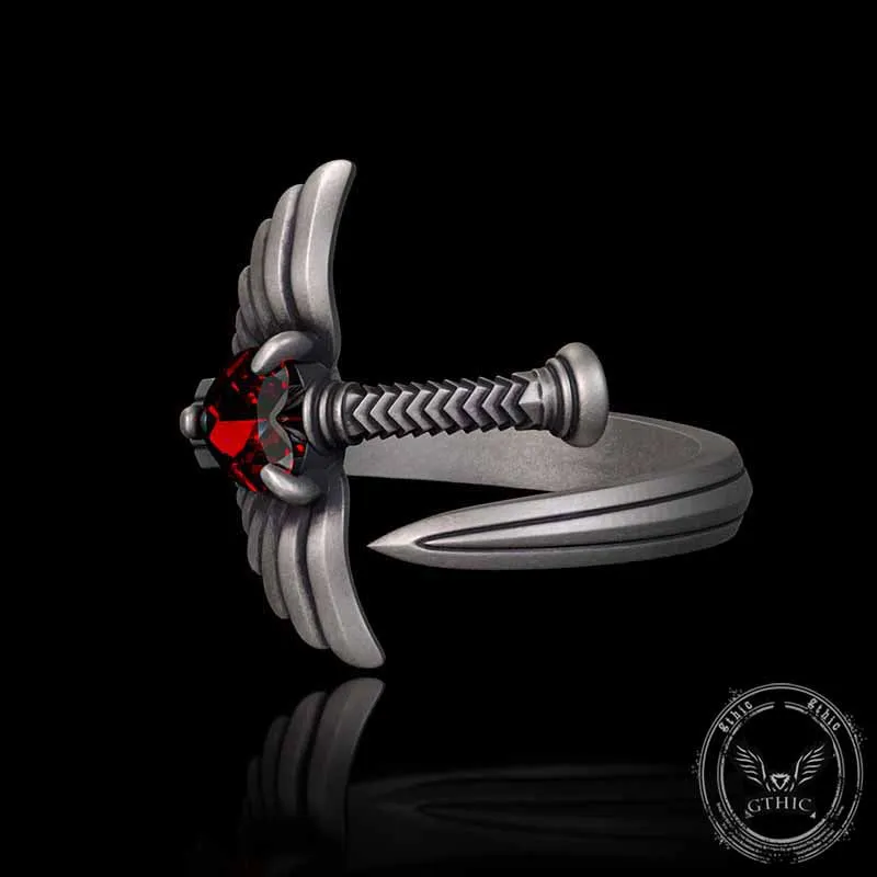 The Sword Of Angles Heart Gem Sterling Silver Ring sold by GTHIC product image thumbnail 3