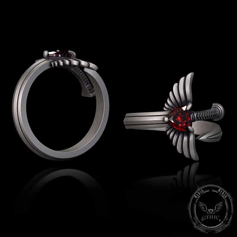 The Sword Of Angles Heart Gem Sterling Silver Ring sold by GTHIC product image thumbnail 2
