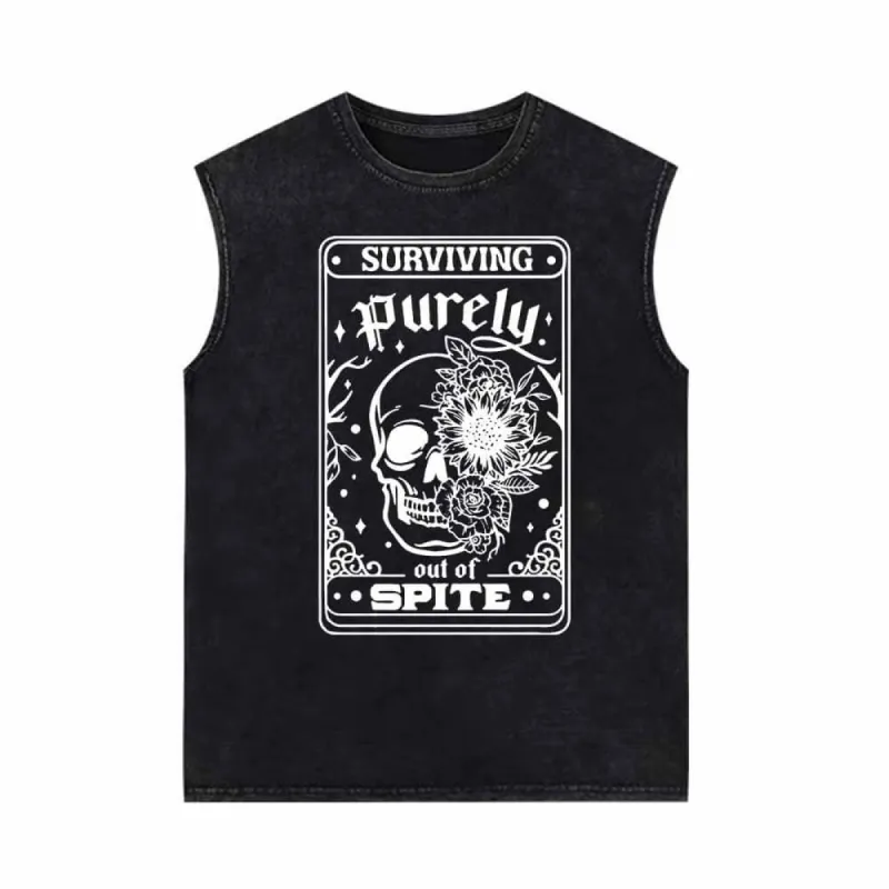 Survival Purely Out Of Spite Skull Tarot Vest Top sold by GTHIC