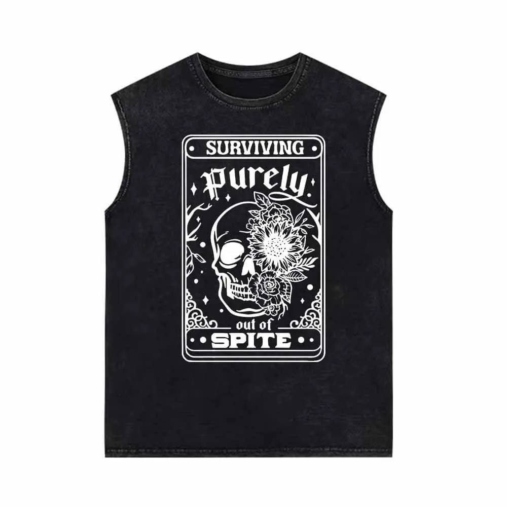 Survival Purely Out Of Spite Skull Tarot Vest Top sold by GTHIC