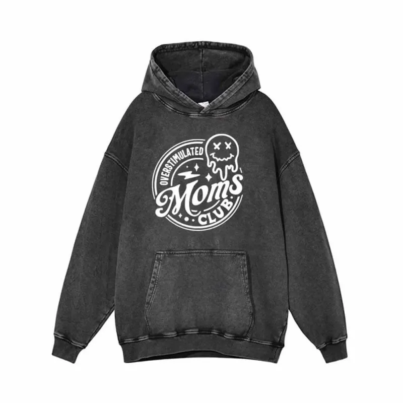 Overstimulated Moms Club Ghost Vintage Washed Hoodie sold by GTHIC
