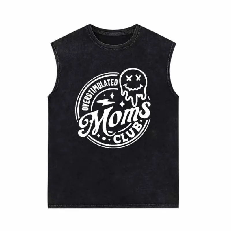 Overstimulated Moms Club Ghost Vintage Washed Vest Top sold by GTHIC