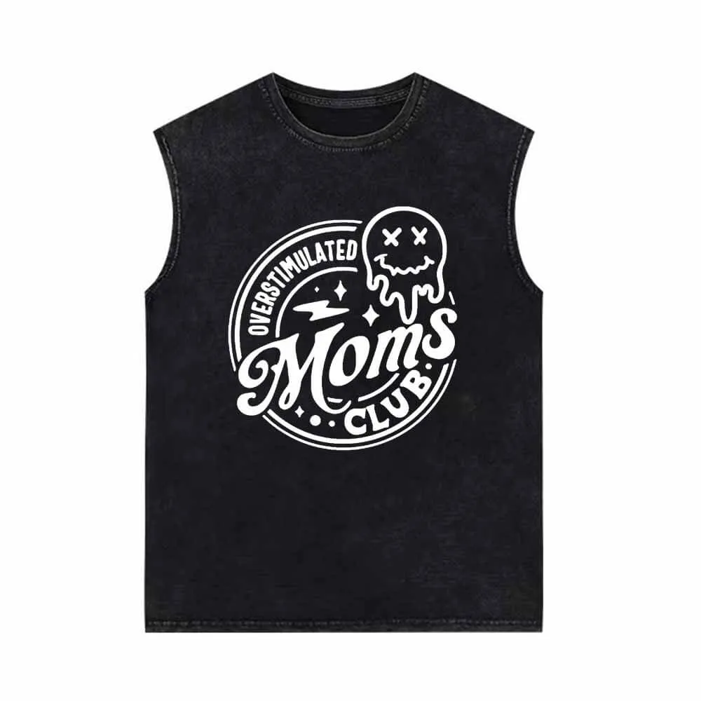Overstimulated Moms Club Ghost Vintage Washed Vest Top sold by GTHIC