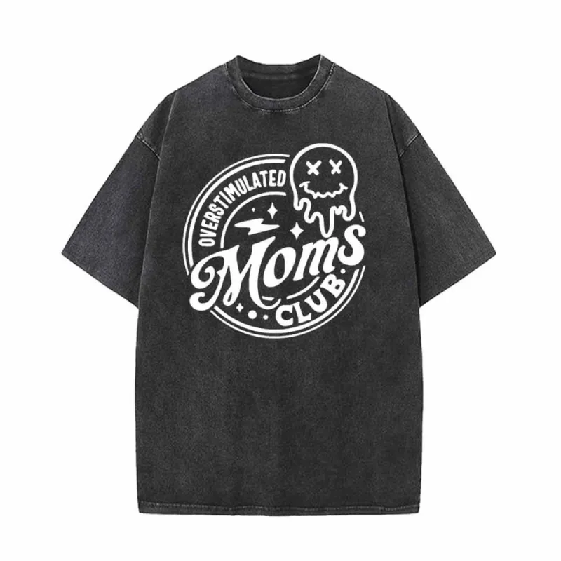 Overstimulated Moms Club Ghost Vintage Washed T-shirt sold by GTHIC