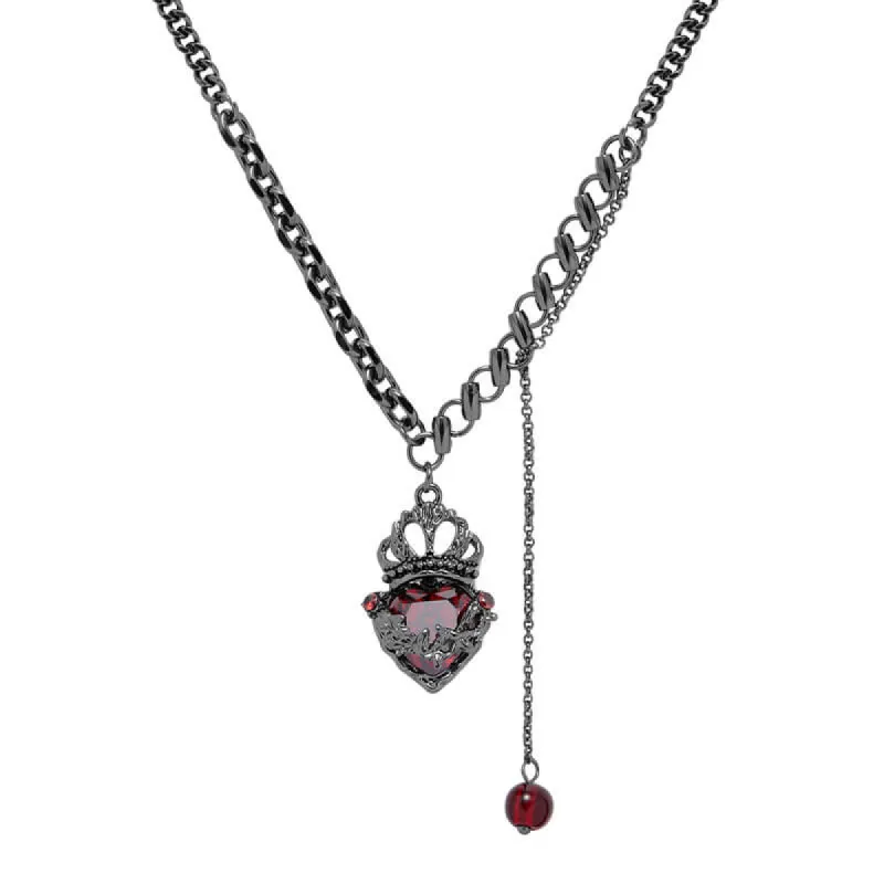 Gothic Crown Heart Alloy Necklace sold by GTHIC