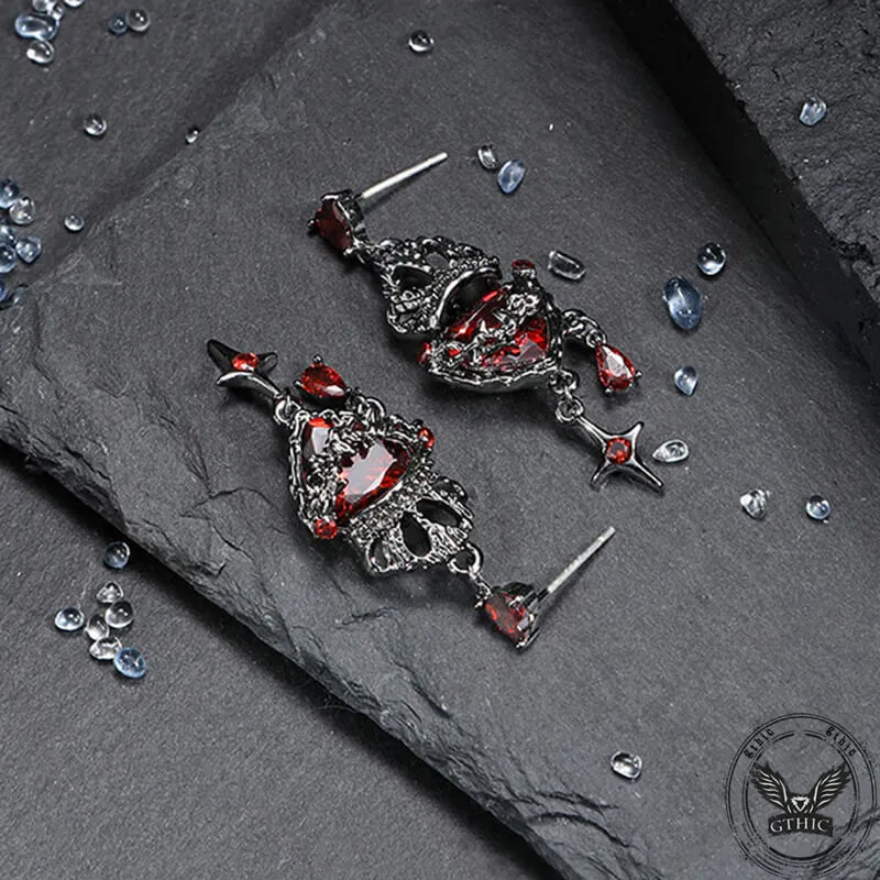 Gothic Crown Heart Four-Pointed Star Alloy Earrings sold by GTHIC product image thumbnail 3