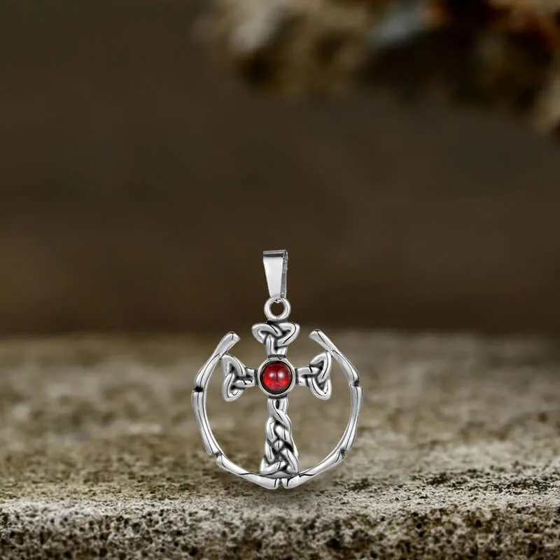 Gothic Circle Braided Cross Stainless Steel Pendant sold by GTHIC product image thumbnail 5