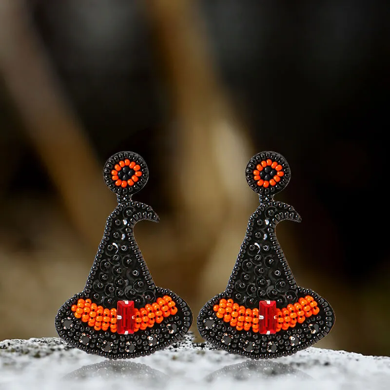 Halloween Hat Ghost Pumpkin Bat Rice Bead Earrings sold by GTHIC product image thumbnail 5